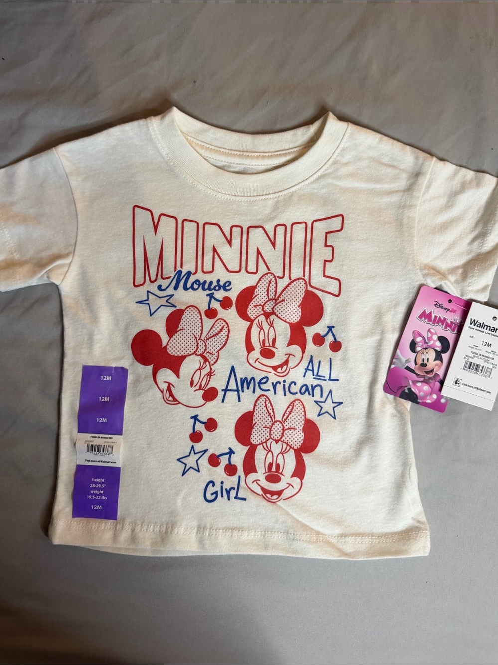 Disney BNWT 12m patriotic  Minnie Mouse top